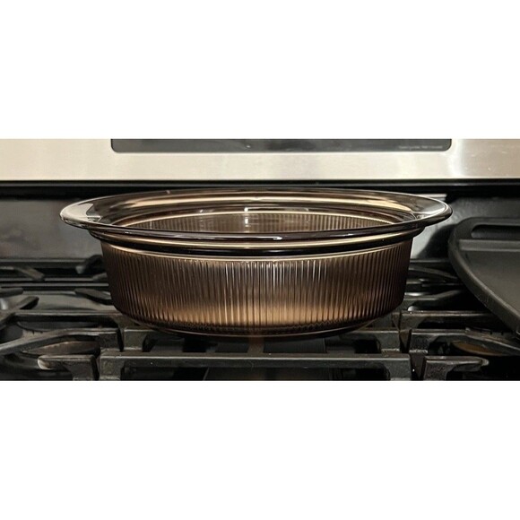 Corningware Other - Vtg Vision Ware Corning USA Amber Ribbed Baking Dish 2.5 QT 2.5 L V-33-B NO LID